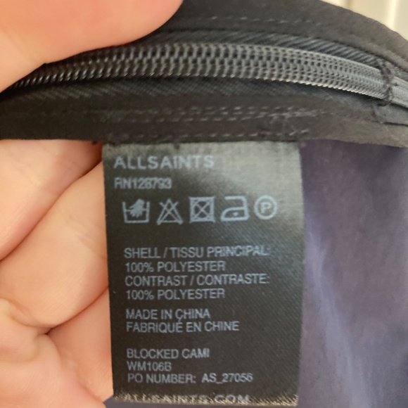 All Saints Block Slip Shirt Fitted Blue and Black Size US 6 UK 10. - Picture 4 of 4